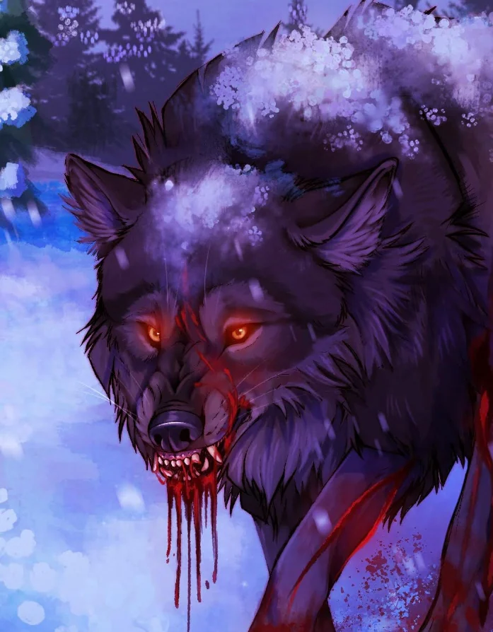 Winter wolf illustration by Charlie Jackdaw